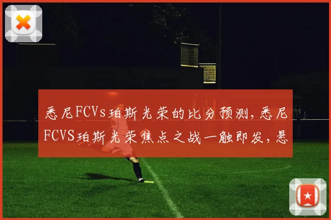悉尼FCVs珀斯光荣的比分预测,悉尼FCVS珀斯光荣焦点之战一触即发,悬念重重